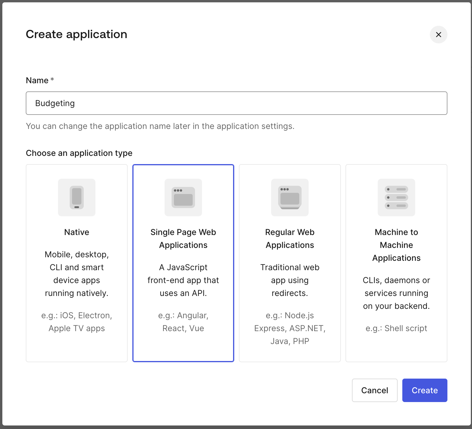 Create Auth0 Application