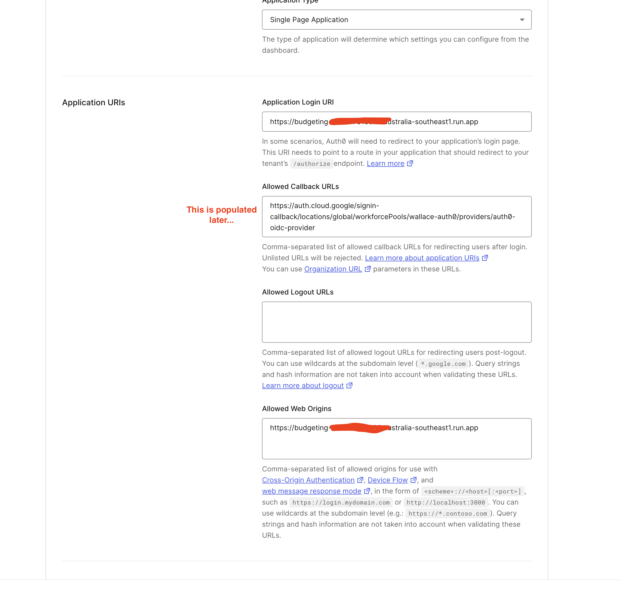 Update login and allowed origins