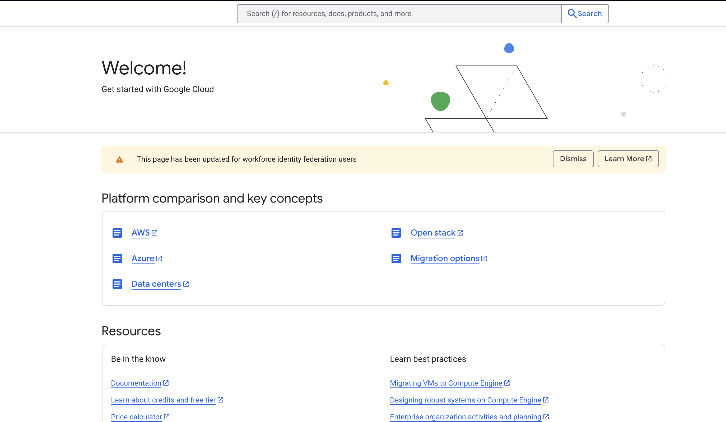 Federated Google Cloud Console